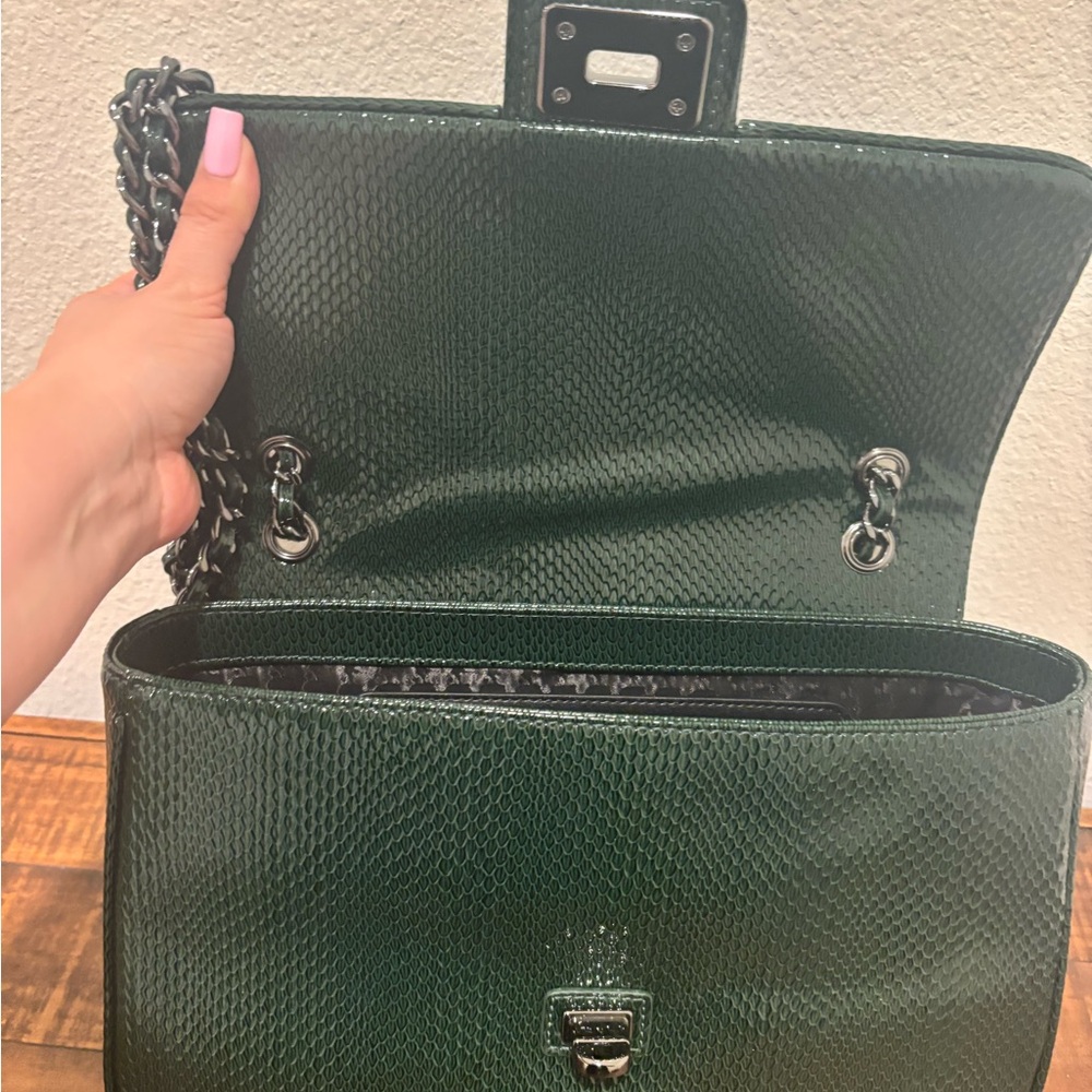 Karl Lagerfeld Dark Green Quilted Shoulder Bag - Picture 7 of 12